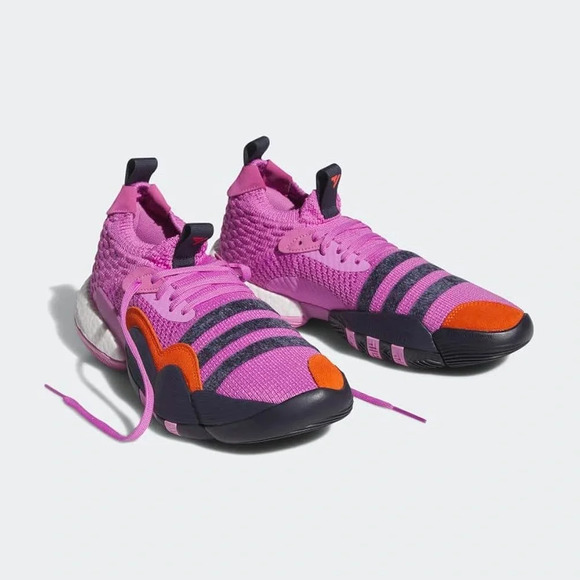 adidas Pink and Orange Athletic Shoes with Bold Toe Cap and Iconic Stripes main image 4